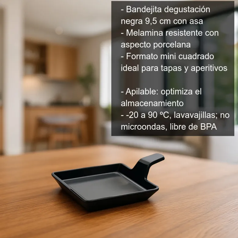 Bandejita degustación negra - 9,5cm
