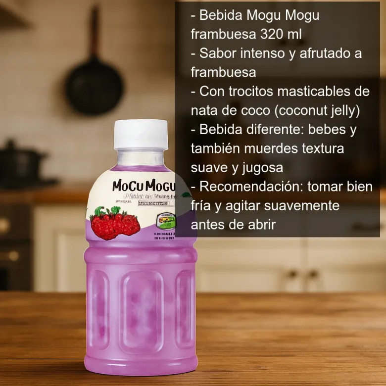 Bebida Mogu Mogu sabor a frambuesa - 320 ml