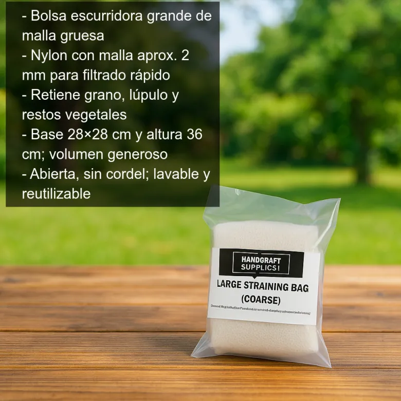 Bolsa escurridora grande de malla gruesa