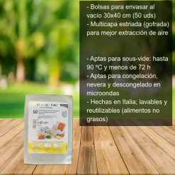 Bolsas para vacío y cocción a baja temperatura - 30x40 cm - 50 uds
