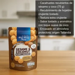 Cacahuetes recubiertos sésamo y coco - 75 g