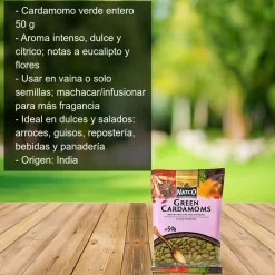 Cardamomo verde - Bolsa de 50 g