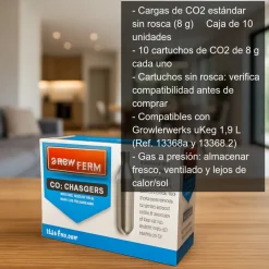 Cargas CO2 No roscadas - 8g x 10 uds