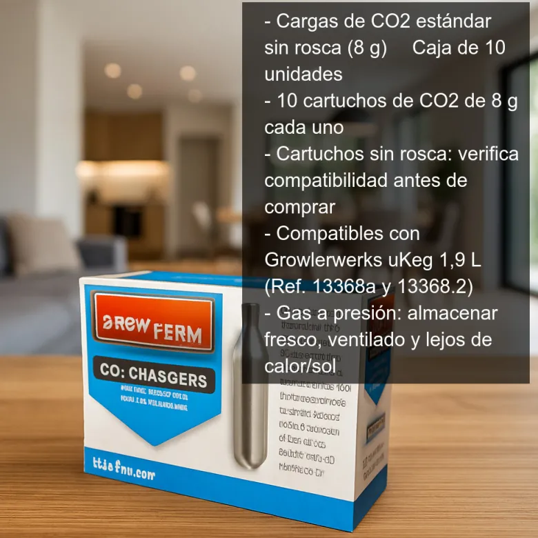 Cargas CO2 No roscadas - 8g x 10 uds