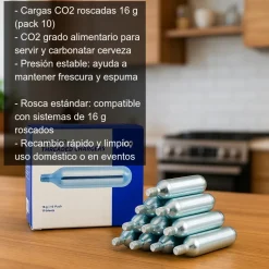 Cargas CO2 Roscadas 16g - 10 uds