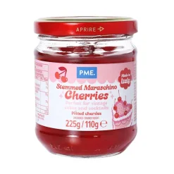 Cerezas Maraschino Rojas con Tallo - 225g