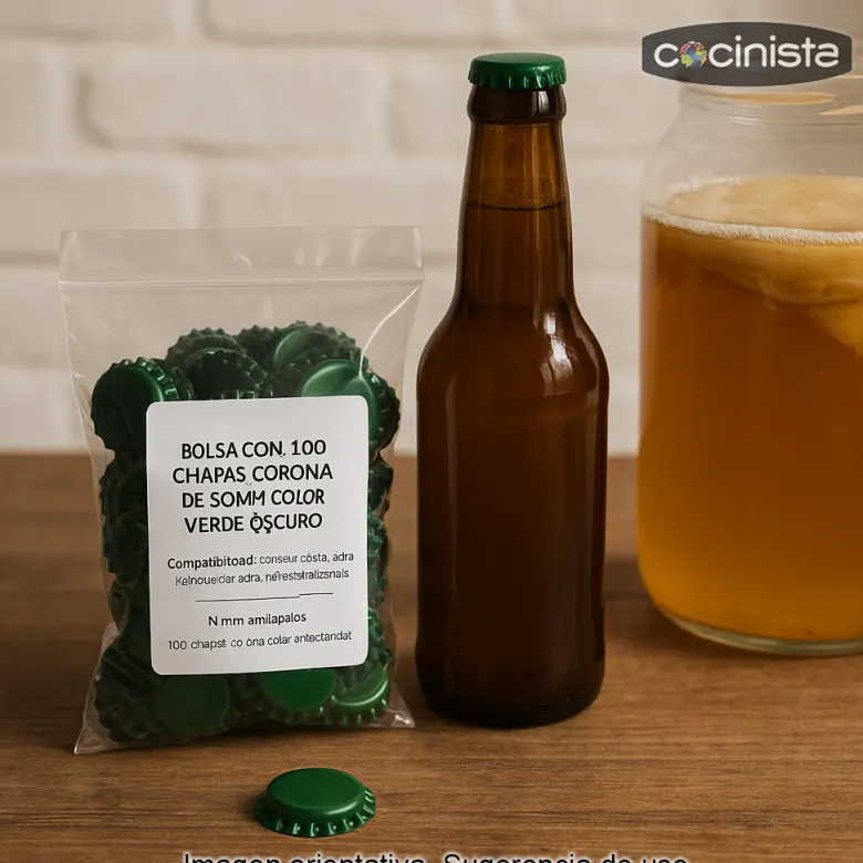 Chapas 26 mm verdes oscuro - 100 uds