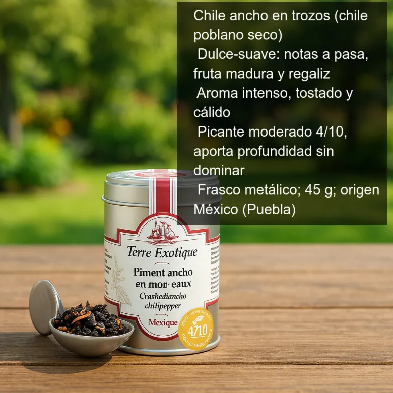 Chile ancho en trozos - 45 g