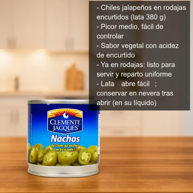 Chiles Jalapeños en Rodajas (Nachos) - 380g