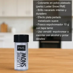 Colorante en polvo comestible - Plateado - 10 g