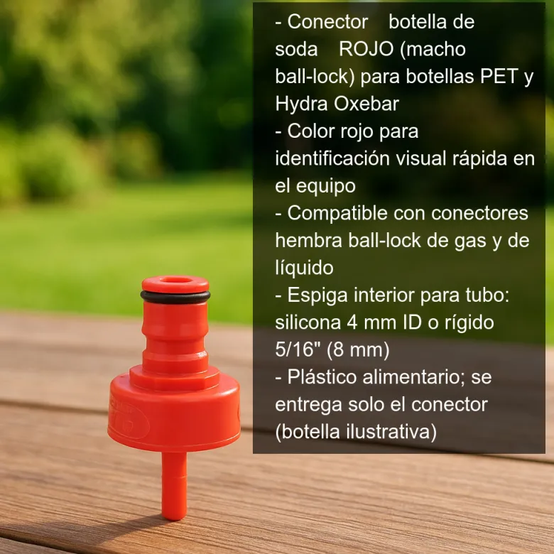 Conector "botella de soda" ROJO