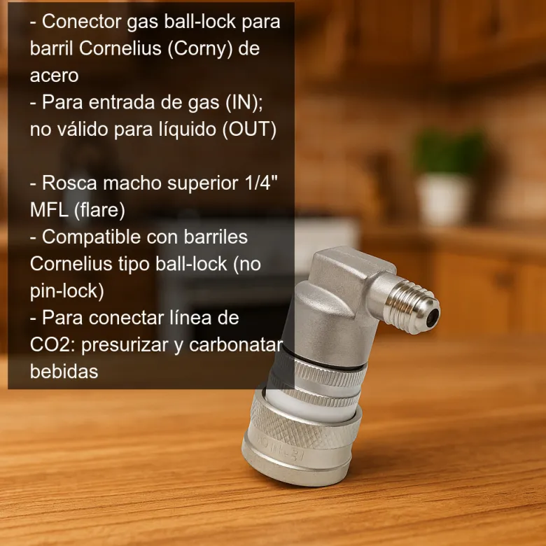 Conector de gas ball-lock para Cornelius