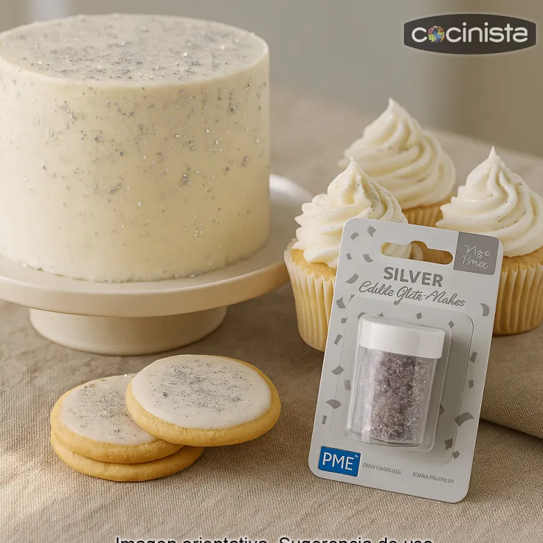 Copos plateados comestibles - 7,1g