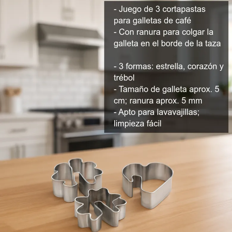 Corta pastas café - 3 uds