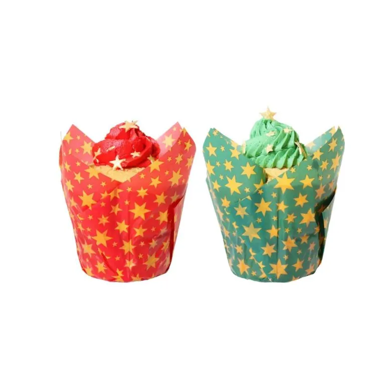 Cápsulas para Muffins Navidad Estrellas - 24 uds