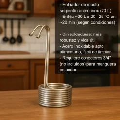 Enfriador serpentín de acero - 20 l