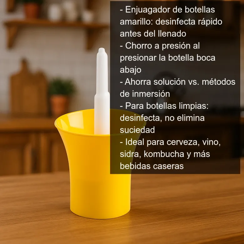 Enjuagador de botellas amarillo