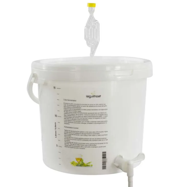 Fermentador con grifo y borboteador - 17l