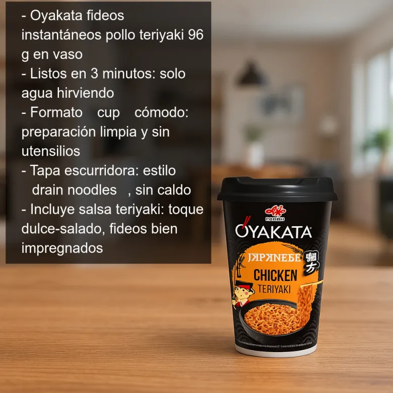 Fideos instantáneos con sabor a pollo teriyaki - 96g