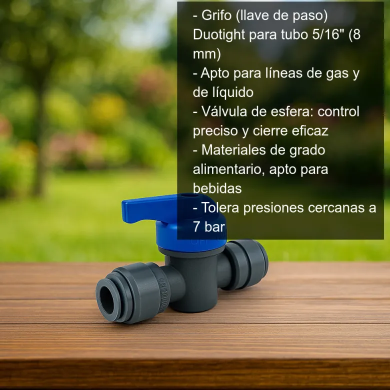 Grifo para tubo de 5/16"