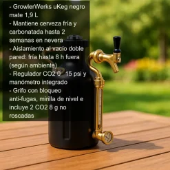 GrowlerWerks uKeg negro - 1,9L