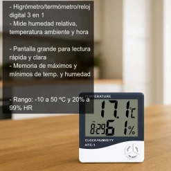 Higrómetro y termómetro digital