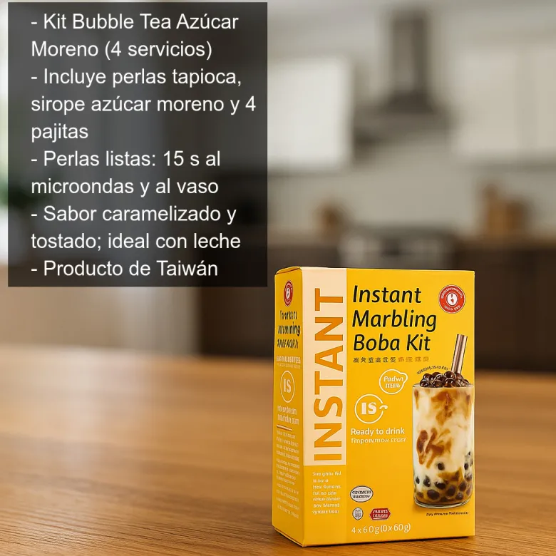 Kit Bubble Tea Azúcar Moreno (Té de burbujas) - 4 servicios