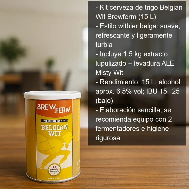 Kit de cerveza de trigo Belgian Wit - 15l