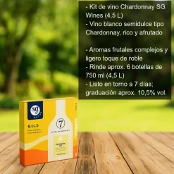 Kit de vino Chardonay - 4.5 Litros