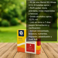 Kit de vino Merlot - 4.5 Litros