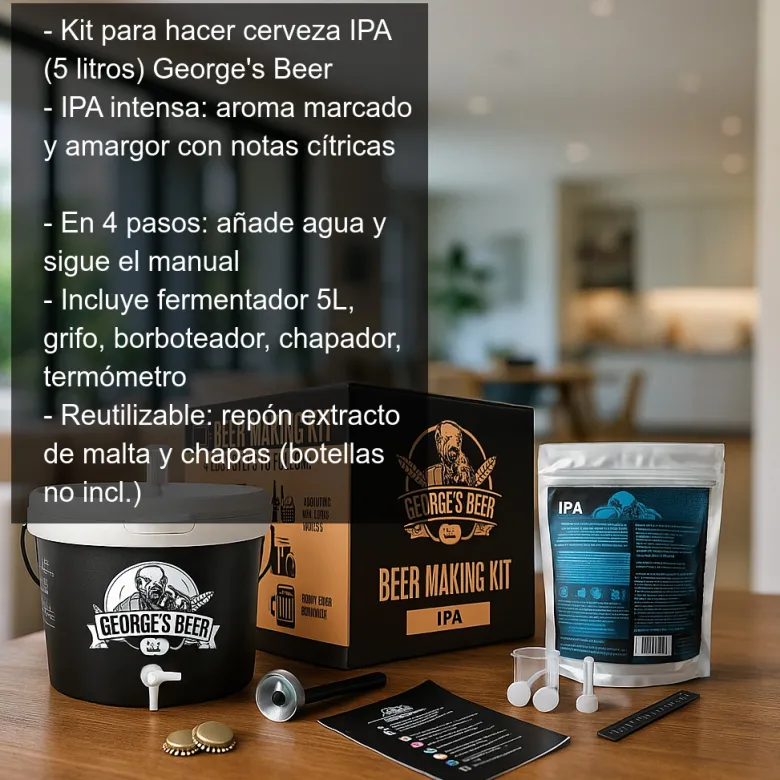 Kit para hacer cerveza IPA - 5 litros