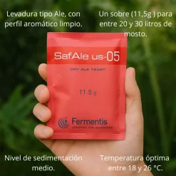 Levadura para cerveza SafAle US-05 - 11,5 gr