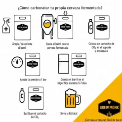 Mini Barril Brew Monk 4 Litros con Grifo y Sistema de CO? - 4L