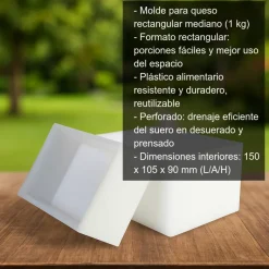 Molde rectangular mediano - 1 Kg