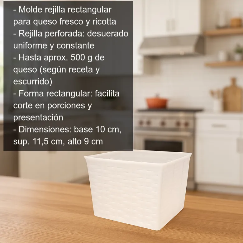 Molde rejilla rectangular 500g
