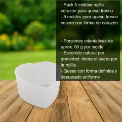 Moldes corazón 60g - 5 unidades