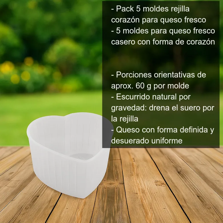 Moldes corazón 60g - 5 unidades