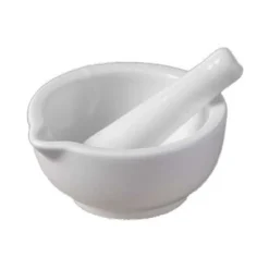 Mortero de porcelana blanca - 10 cm