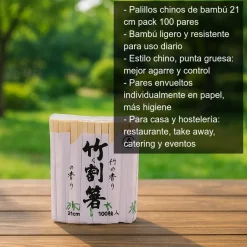 Palillos de bambú de 21 cm - 100 uds