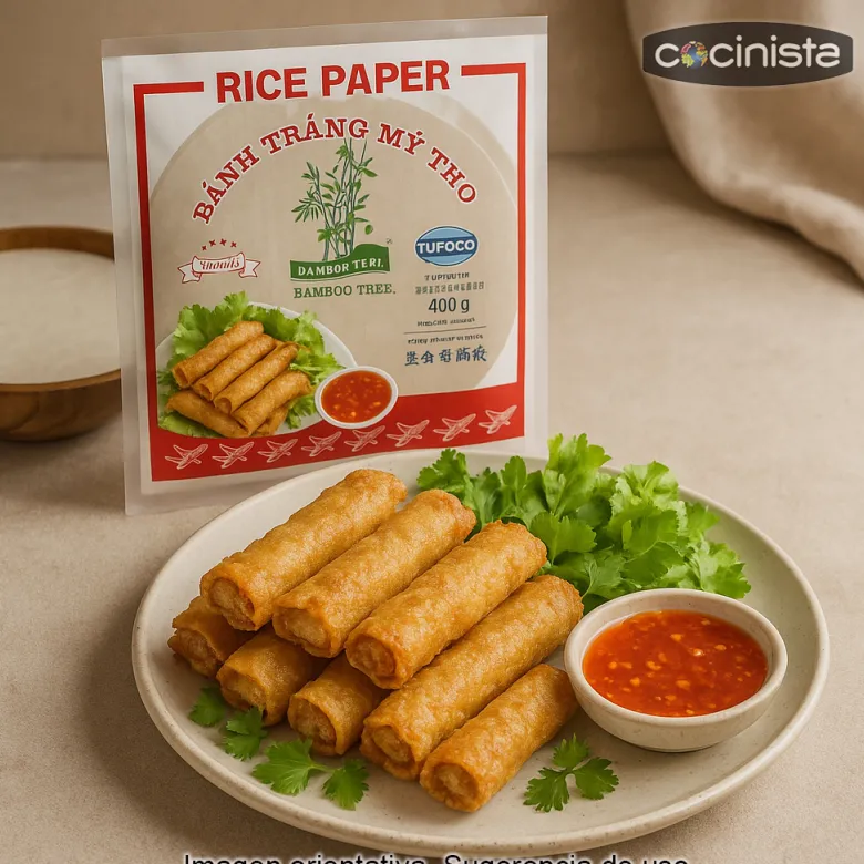 Papel de arroz para rollitos fritos - 22 cm - 400 g