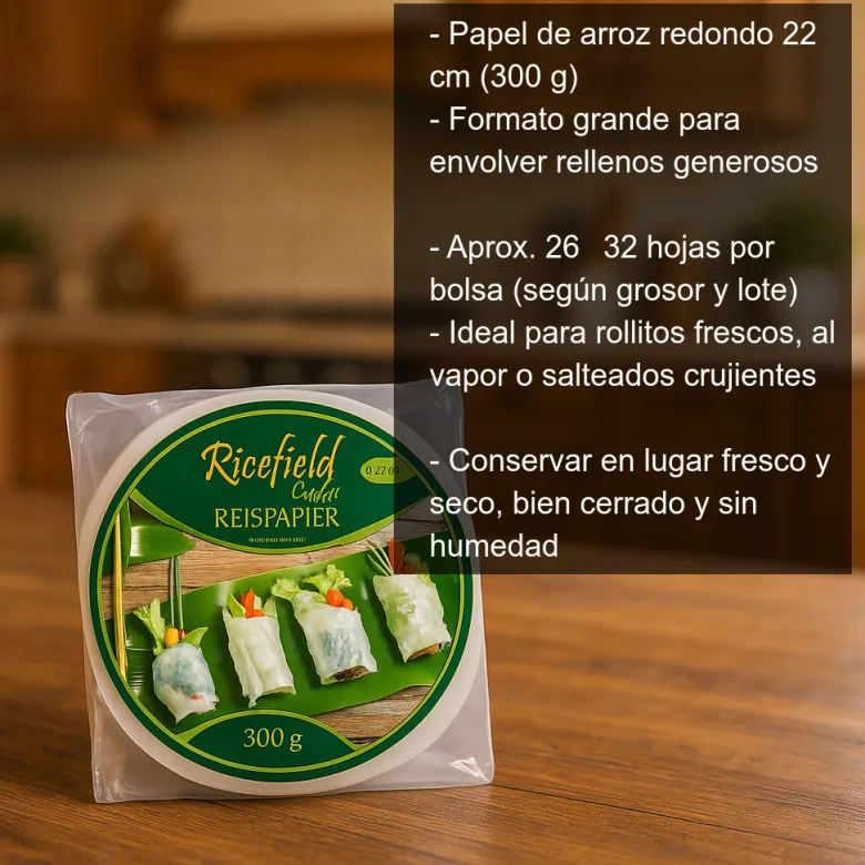 Papel de arroz redondo 22cm - 300 g