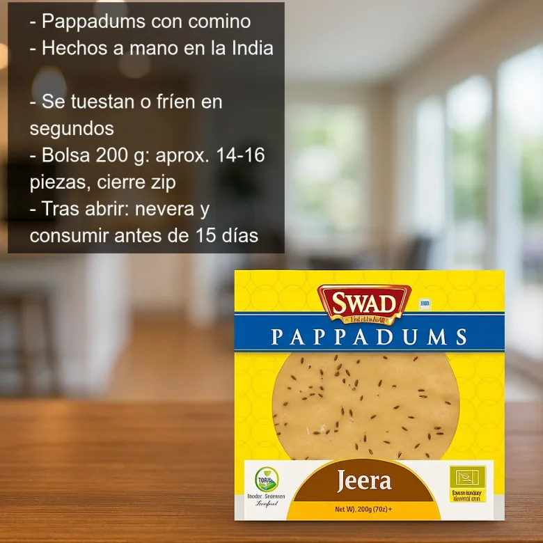 Pappadums con comino - 200g