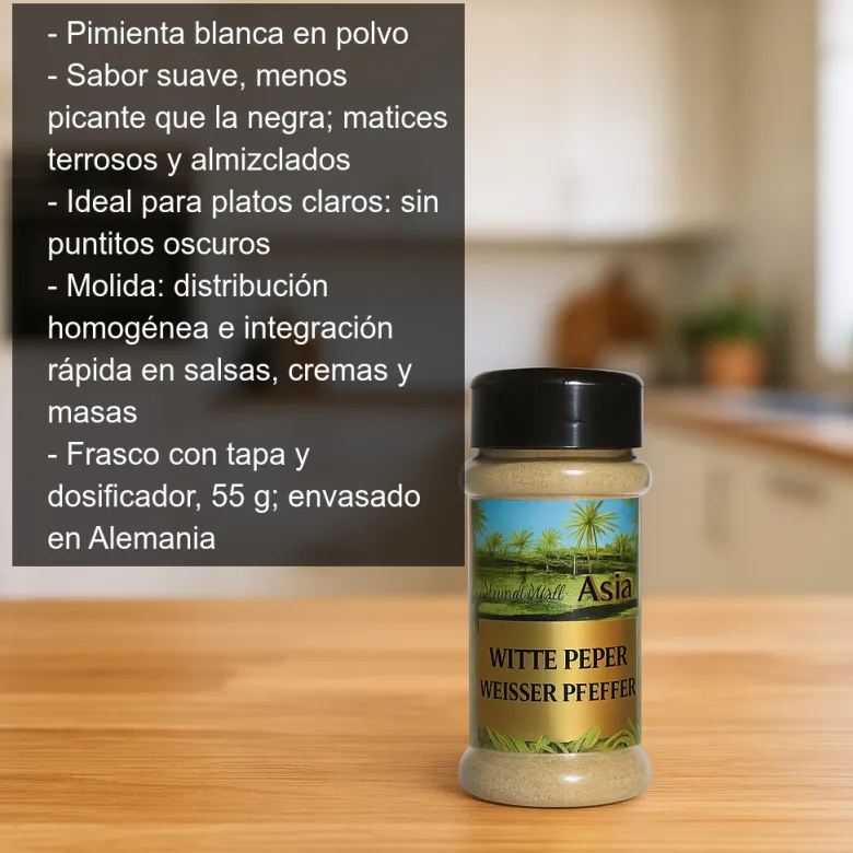 Pimienta blanca en polvo - 55 g