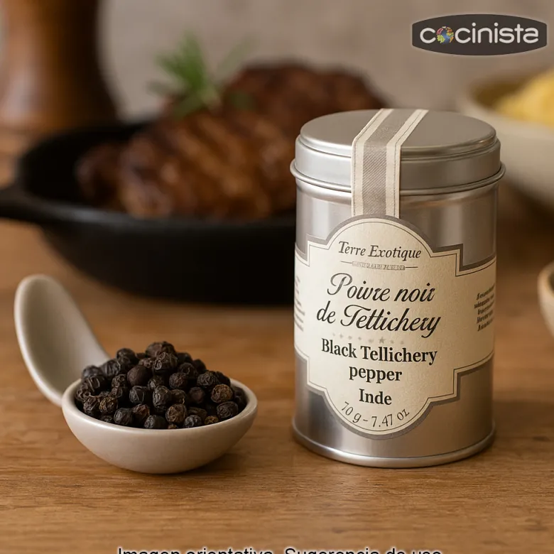 Pimienta negra de Tellichery en grano - 60 g