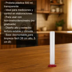 Probeta plástico transparente - 500 c.c