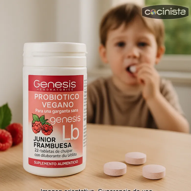 Probióticos Genesis LB Frambuesa - 24 tabletas chupables
