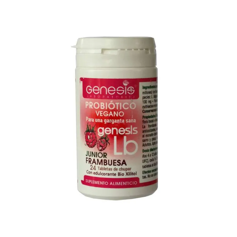 Probióticos Genesis LB Frambuesa - 24 tabletas chupables