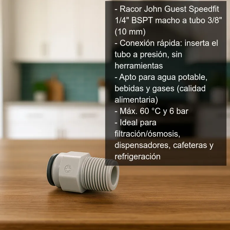 Racor rosca macho-tubo - 1/4 " - 3/8"