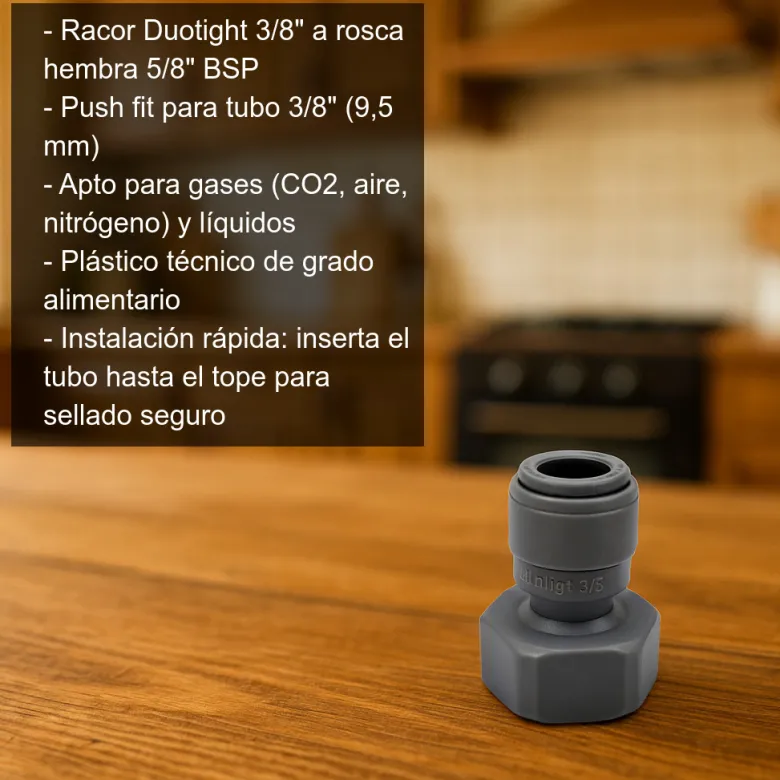 Racor tubo 3/8" rosca hembra 5/8" BSP