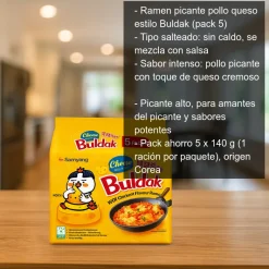 Ramen picante de pollo sabor a queso - Pack de 5 unidades